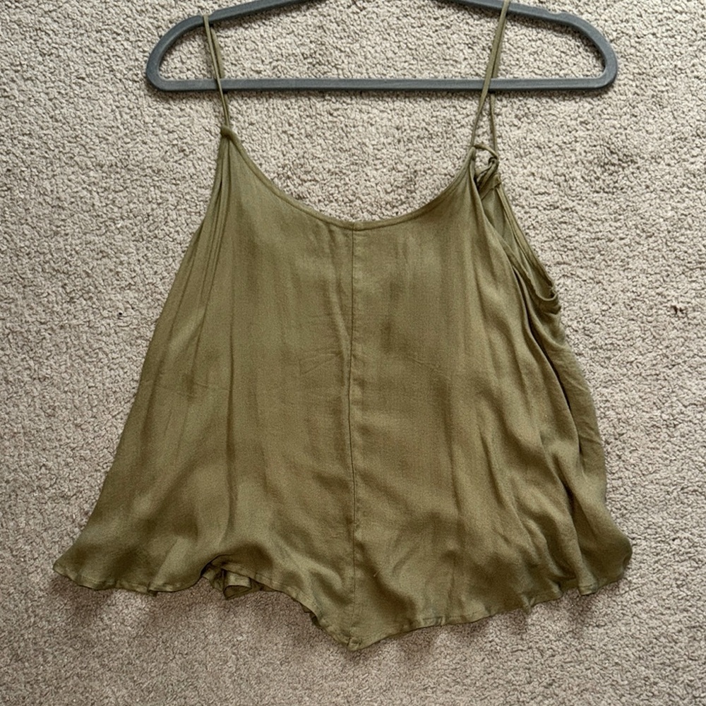 Free People Olive Green Women's Spaghetti Strap Top